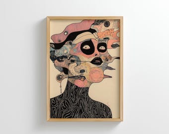 Trippy Surreal Wall Art - Abstract Psychedelic Print (Digital Download)