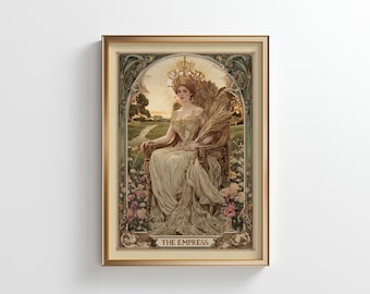 The Empress Tarot Poster: Art Nouveau Boho Spiritual Decor (Digital Download)