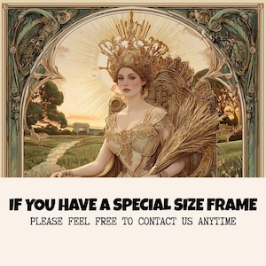 Elegant the empress tarot design as a vintage tarot poster, perfect tarot wall art in art nouveau floral style.