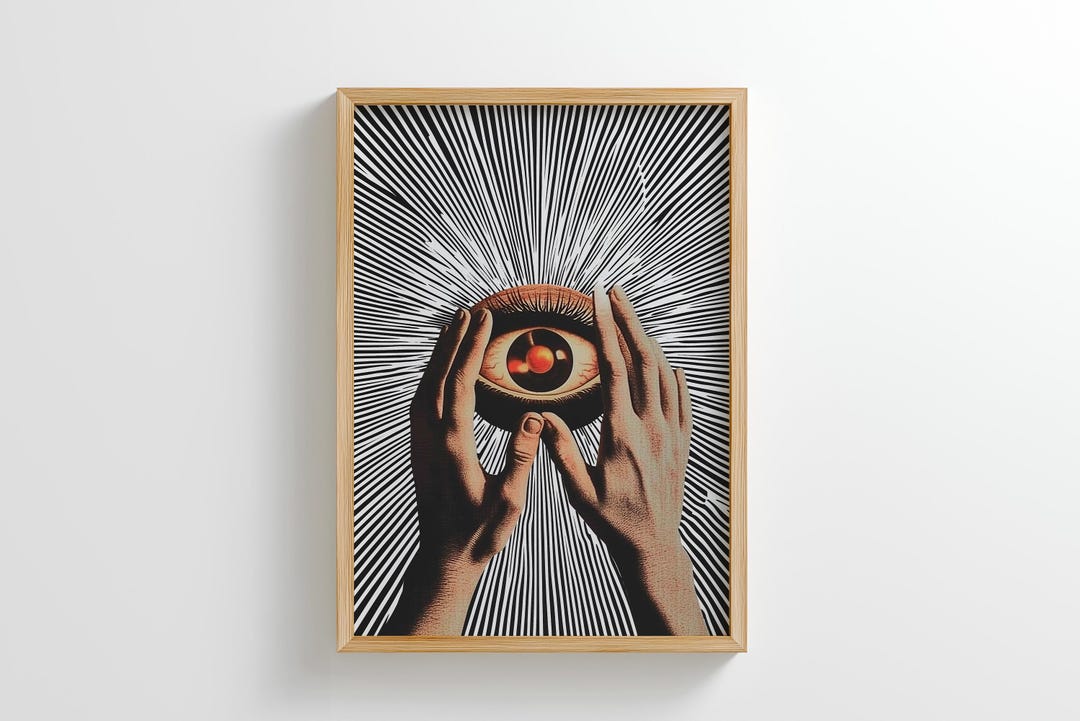 Psychedelic Third Eye Sunburst Print: Trippy Music Wall Art (digital ...