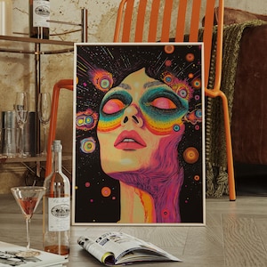 Psychedelische Abgefahrene Wandkunst, Coole Drucke, Surreale Wandkunst, Seltsame Digitale Kunst, Dunkle Psychedelische Malerei, Digitaler Download