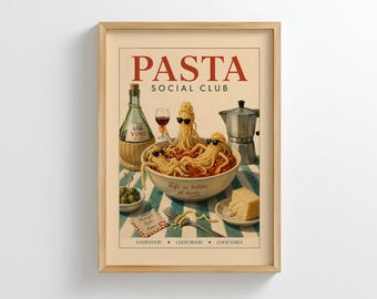 Pasta Wall Art: Funny Spaghetti Kitchen Decor (PRINTABLE Digital Download)