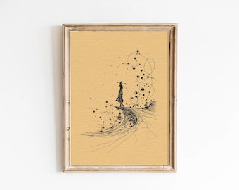 Surreal Line Art Sketch Print – Abstract Art for Modern Wall Decor (Digital Products)