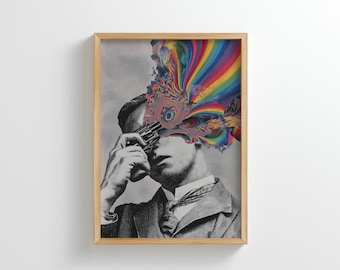 Maximalist Trippy Kunstdruck | Psychedelische Psychedelische Wanddekoration (Digitaler Download)