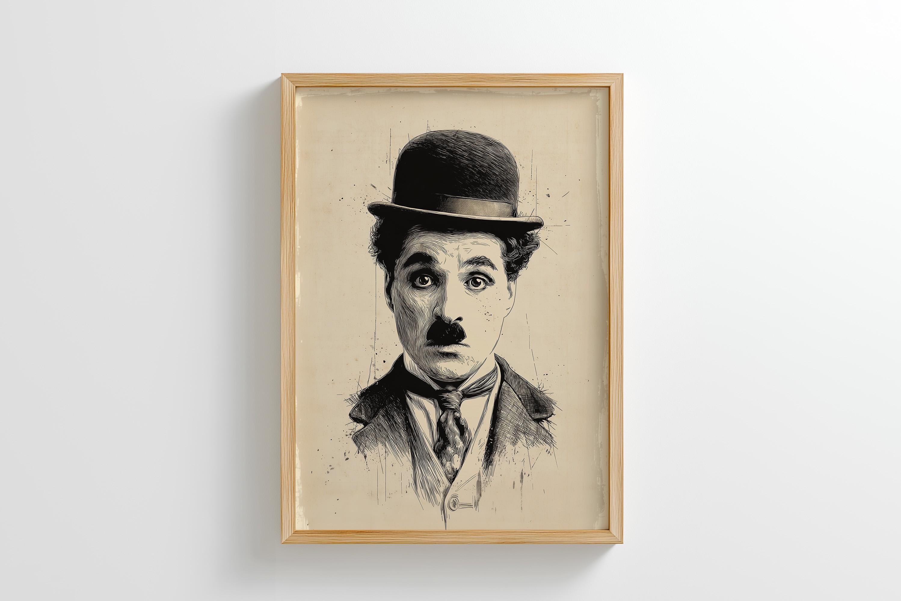 Chaplin line art - Etsy 日本