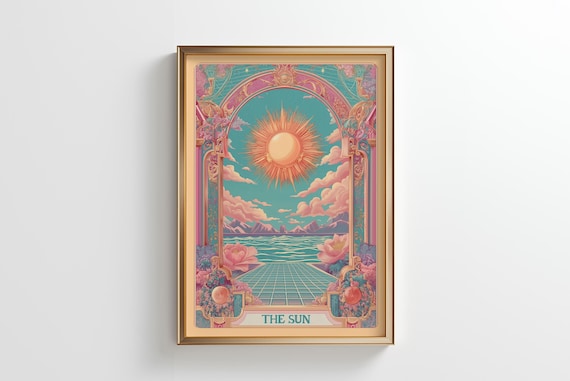 The Sun Tarot Poster: Vintage Art Nouveau Celestial Print (Digital Download)