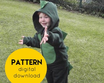Dinosaur costume PATTERN - Homemade Halloween Costume - Easy, add to a sweatsuit, no prior sewing skills needed - DIY - Instant Download