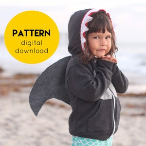 Shark costume PATTERN - Easy Handmade Halloween Costume - Instant Digital Download (PDF) -  DIY Pattern Pieces for Sweat Suit Costume