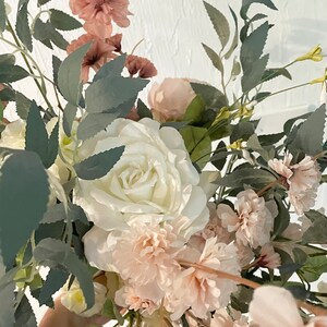 Faux bridal bouquet with real-touch blush and greenery stem details image 3