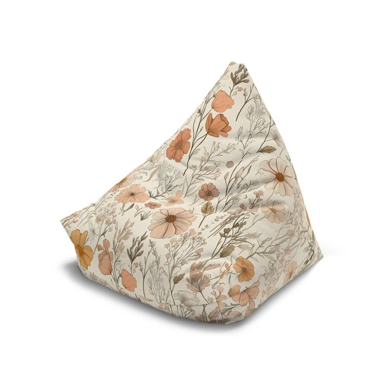 Scandinavian style pastel bean bag chair cover, cozy kids playroom seat with soft pastel tones, 100% durable polyester, secure zipper, inner sewn-in case, unfilled, two size options, perfect for modern nursery decor, baby showers, or children’s rooms.