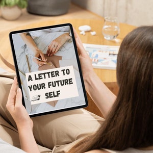 Carta a tu yo futuro, plantilla de producto digital de Etsy, plantilla de carta digital para llevar un diario, acceso instantáneo para escritura personal