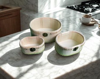Glam Rhinestone Wooden Storage Boxes – Set of 3 (Small, Medium, Large)