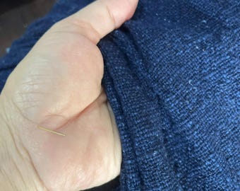 Tela de algodón teñida con índigo tejida a mano: textil artesanal tailandés, 80 cm de ancho
