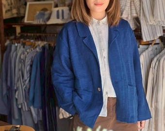 Marynarka unisex z bawełny indygo