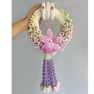 Thai Royal-Style Artificial Flower Garland | Traditional Handcrafted Phuang Malai