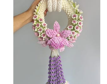 Thai Royal-Style Artificial Flower Garland | Traditional Handcrafted Phuang Malai