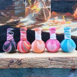 Set of 5 Thai Herbal Compress Balls | 70g Each | Assorted Colors | Gift of Wellness | Thai Souvenir | Natural Pain Relief | Aromatherapy