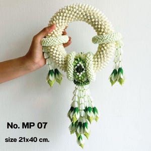 Handmade Thai Wrist Flower Garland – Artificial Lei for Mother&#39;s Day, Wedding, Retirement or Religious Offering