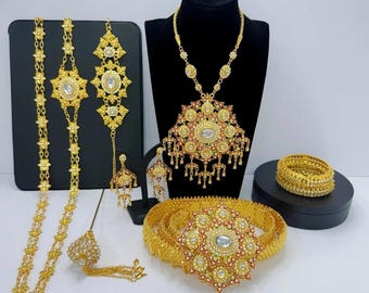Thai Traditional Jewelry Set for Adults and Kids | Gold Costume Accessories for Ceremony or Wedding