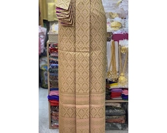 Jupe traditionnelle thaïlandaise de style Nhaanang avec doublure intérieure réglable à la taille