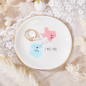 Cadeau personnalisé interurbain d'un État à l'autre, cadeaux meilleurs amis, porte-objets carte personnalisé, cadeaux de mariage pour maman, cadeau de demoiselle d'honneur