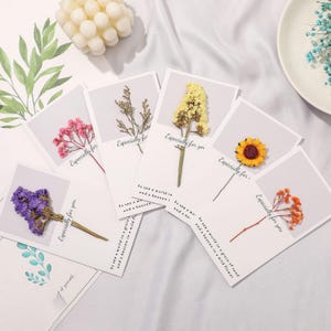 Tarjeta de cumpleaños con flores secas, tarjeta de feliz cumpleaños para mamá, ramo de flores secas, tarjeta de cumpleaños floral para mamá, tarjeta de felicitación floral, regalos de cumpleaños