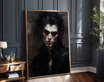 Dracula Portrait Print – Gothic Vampire, Dark Academia Wall Art