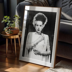 Vintage Bride Of Frankenstein Poster - Maximalist Decor - Frankenstein Print - Movie Poster - Gothic Decor - Dark Academia Decor
