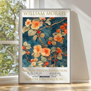 William Morris Print, William Morris Exhibition Print, William Morris Poster, Vintage Poster, Textile Art, Vintage Wall Art, Begonias Print