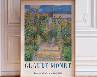 The Artist's Garden Monet Poster, Vintage French Floral Print