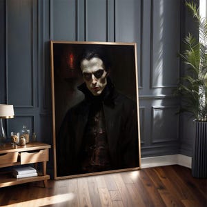 Dracula Portrait - Gothic Artwork - Victorian Painting - Dark Academia Art - Print - Gothic Painting - Vampire Poster - Antique Poster