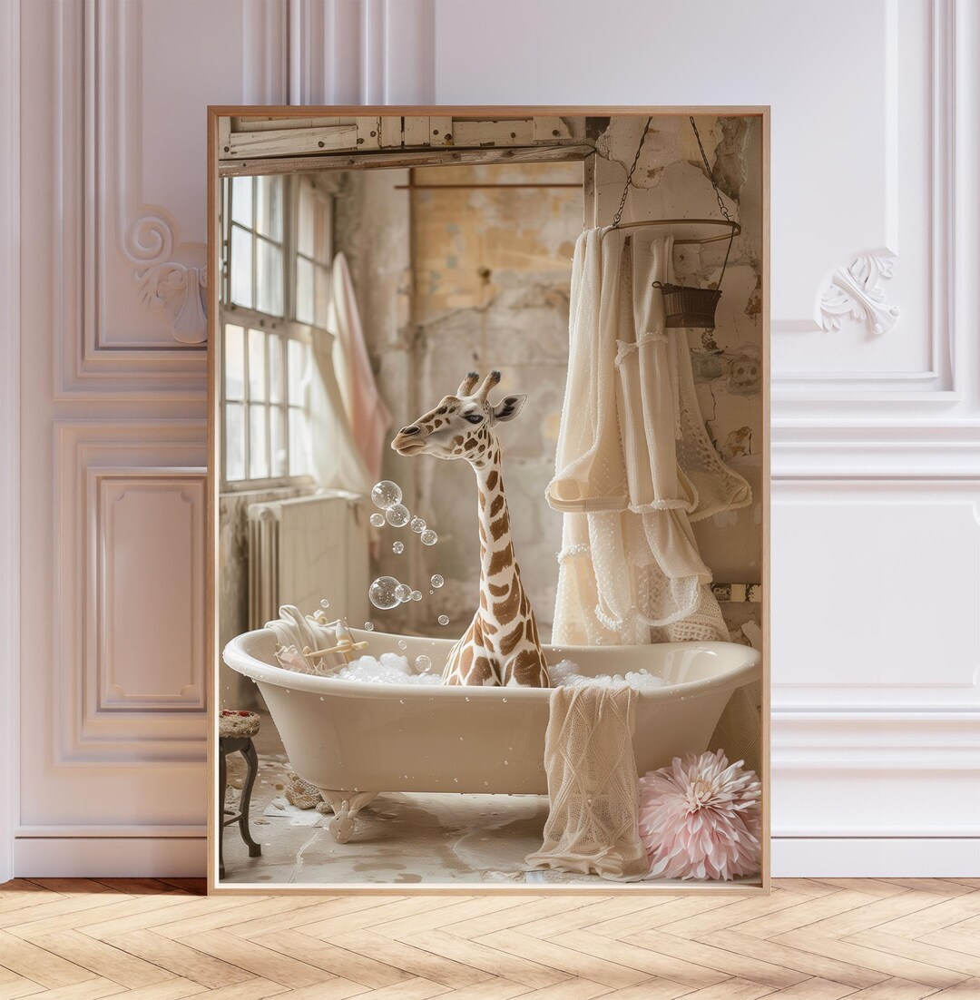 Giraffe Print – Funny Bathroom Wall Poster - Etsy