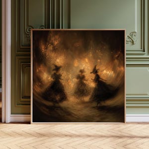 Dancing Witches Print: Halloween Gothic Wall Art