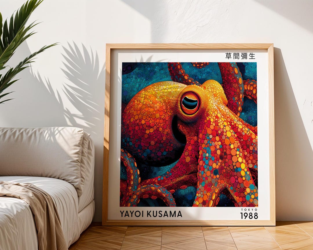 Yayoi Kusama Octopus Art Print, Japanese Polka Dot Exhibition Poster - Etsy