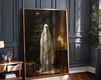 Christmas Ghost Poster – Gothic Holiday Wall Art Print