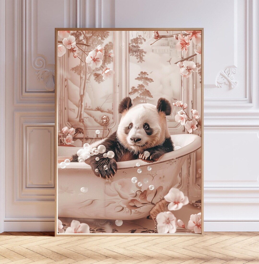 Panda Art Print – Bathroom Wall Decor - Etsy