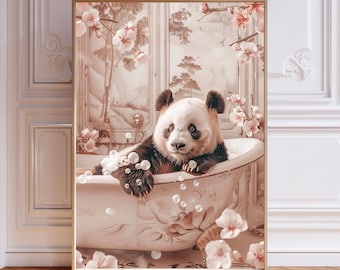 Pandakunstprint – badkamermuurdecoratie