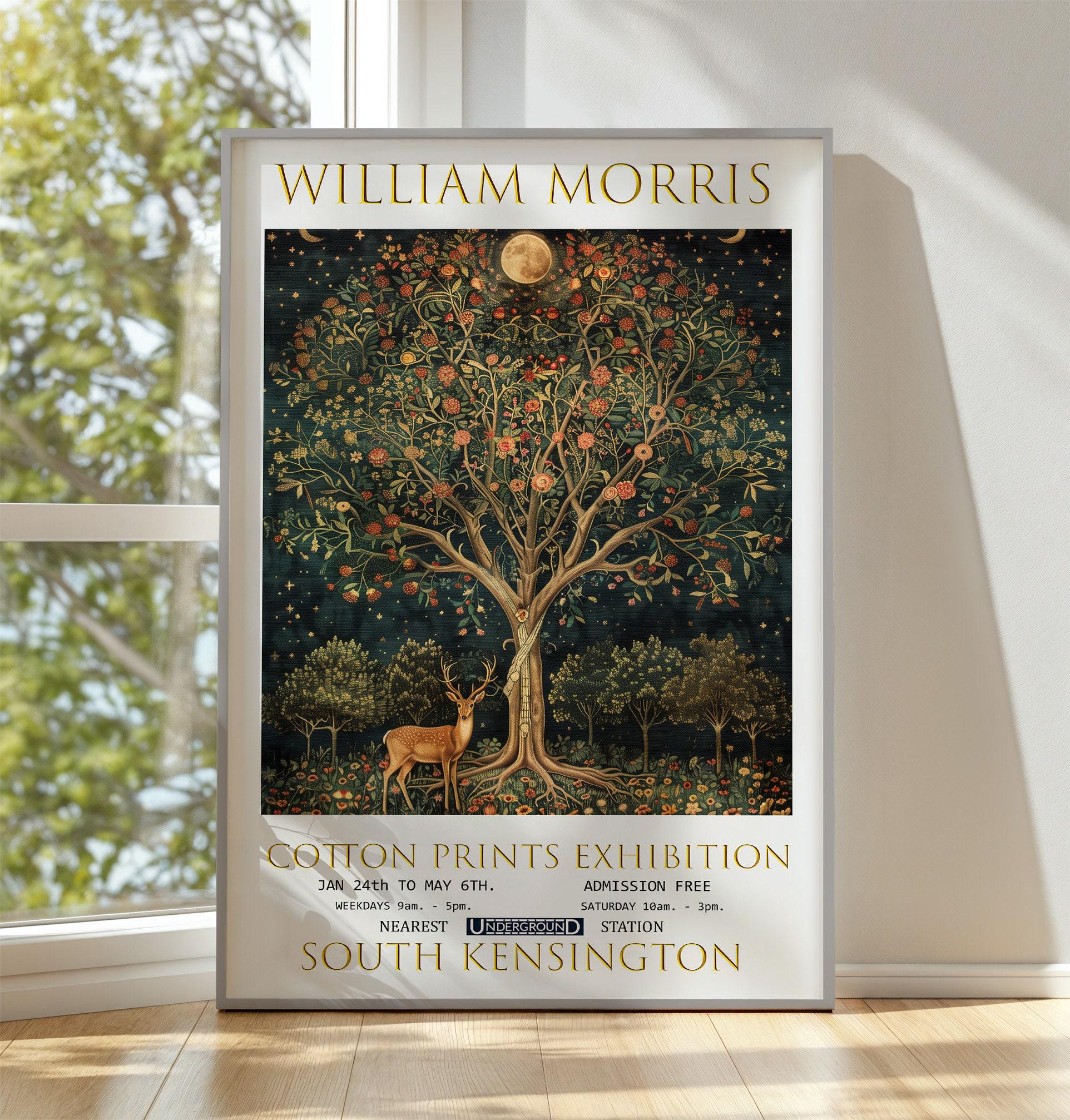 William Morris Exhibition Poster, Tree of Life, Vintage Wall Art