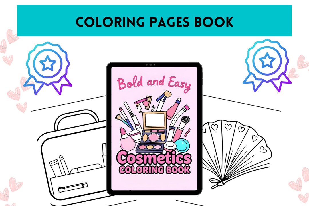 100 Makeup Coloring Pages for Adults, Printable Makeup Coloring Book ...