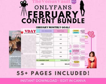 Pacchetto di contenuti OnlyFans di febbraio 2025 / Calendario PPV mensile per creatori di contenuti per adulti / Tema San Valentino / Fansly Camgirl