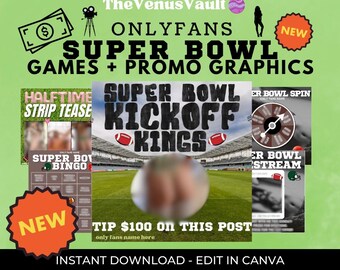 SUPERBOWL OnlyFans GAME + PROMO Templates for Adult Creators | mvp vip livestream snapchat promo | spin the wheel, truth or dare, bingo game