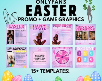 OnlyFans EASTER Game + Promo Templates for Adult Creators | Premade Customizable Canva Tip Menu Games Bunny Bingo Egg Hunt Spin Wheel Canva