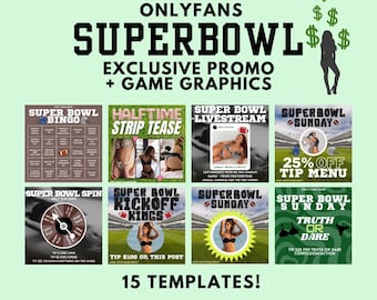 OnlyFans Super Bowl Promo Templates | Adult Content Creator Game Graphics Customizable in Canva | Fansly Camgirl
