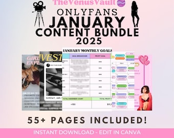 January 2025 OnlyFans Content Guide | New Years Adult Content Creator PPV, Captions, Calendar + Promo Bundle Customizable | Fansly Camgirl
