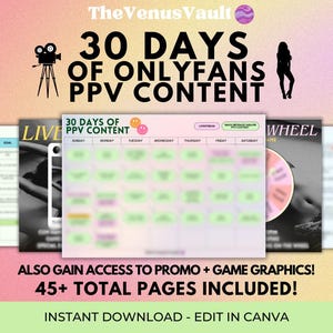 30 DAYS OF PPV OnlyFans Content Planner Bundle | Monthly Planning for Fansly and Adult Creators | Joi Scripts, Promo Templates Goal Tracker