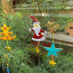 Handcrafted Metal Christmas Ornaments, Festive Holiday Characters,