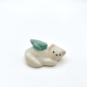 Tiny Handmade Ceramic Sleeping Cat Figurine – Mini Kawaii Cat Decor  – Cute Cat Lover Gift