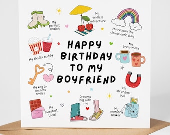 Boyfriend Birthday Card, Special Boyfriend Birthday Card, Card for Partner, Card for Him, Happy Birthday Card, Romantic Card for Boyfriend