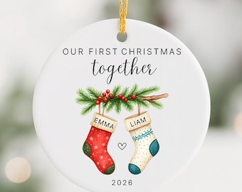 Personalised First Christmas Together Ornament, First Christmas Together Bauble, Custom Name Bauble, Couple's Ornament, Christmas Keepsake