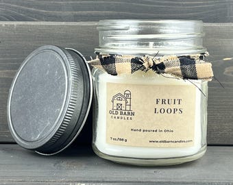 8oz Scented Mason Jar Candle, Kraft Label, Farmhouse, Rustic, Gingham Bow, Year Round, Lid, Colorful Display, S Smooth, Silky